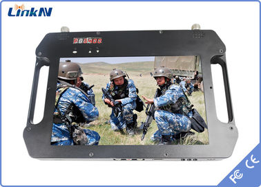 گیرنده ویدئو قابل حمل ناهموار COFDM FHD با باتری و صفحه نمایش LCD دو آنتن AES256 3-32Mbps نرخ داده