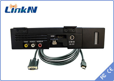 فرستنده ویدئو امنیتی COFDM Modulation H.264 Encoding HDMI &amp; CVBS AES256 باتری رمزگذاری