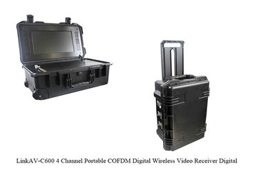 گیرنده تصویری تاکتیکی COFDM HDMI CVBS با باتری و صفحه نمایش از کارت ضبط HDD و TF پشتیبانی می کند