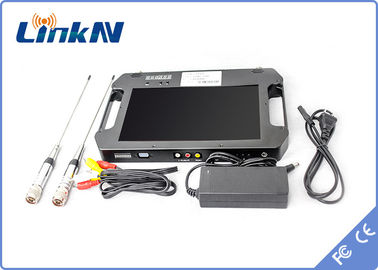 گیرنده ویدئویی تاکتیکی دستی COFDM QPSK AES256 Encryption FHD CVBS H.264 با صفحه نمایش باتری