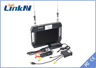 گیرنده ویدئو COFDM دستی دستی نظامی 10.1 اینچ صفحه نمایش LCD و تنوع پذیرش آنتن دوگانه AES256