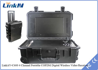 گیرنده تصویری COFDM تاکتیکی نظامی پلیس با باتری و نمایشگر رمزگذاری AES256 حساسیت بالا 106dBm @ 2MHz