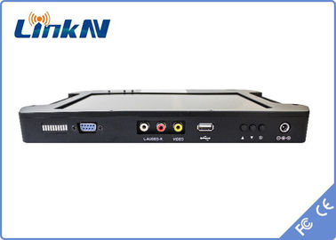 گیرنده ویدئویی تاکتیکی دستی COFDM QPSK AES256 Encryption FHD CVBS H.264 با صفحه نمایش باتری